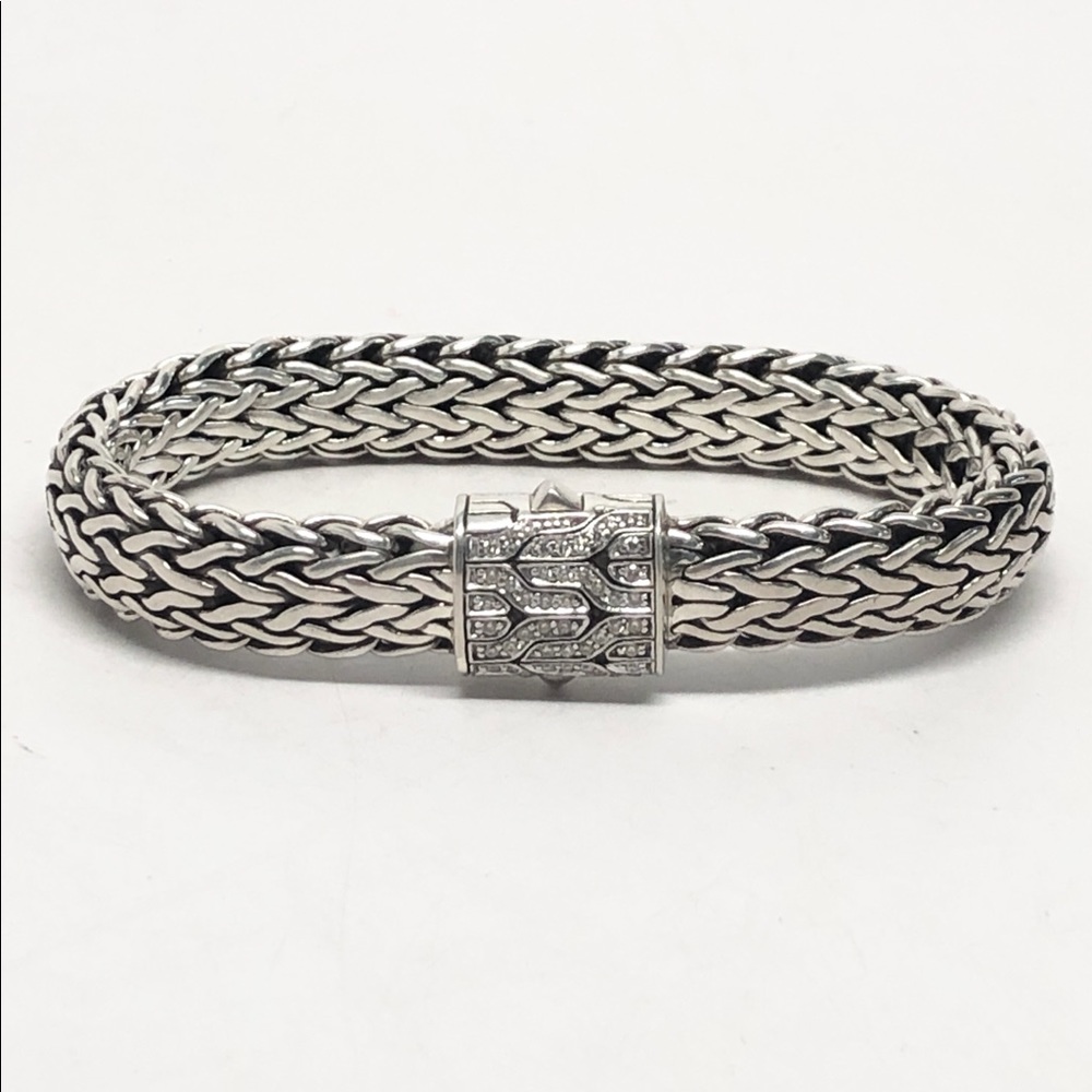 John Hardy 11mm Diamond Clasp Classic Chain Bracelet .925 - Picture 5 of 9
